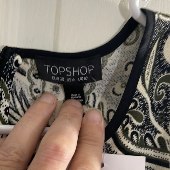 NWT Shop Top, Paisley Women's Sheer sleeve back zippered shirt Size 6 - Picture 5 of 11